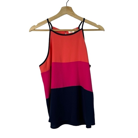 Monteau Colorblock High Neck Tank Top L - Picture 1 of 4